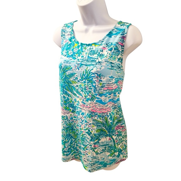 NEW Lilly Pulitzer Kristen Tank Top Gustavia Green Sunshine City - XL - Picture 7 of 13